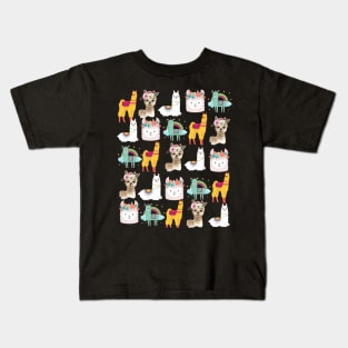Beautiful Llamas - Pattern Llama Kids T-Shirt